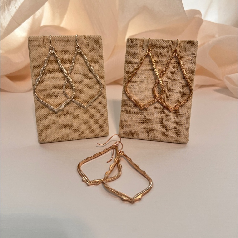 Rhombus Hoop Earrings - Set of 3